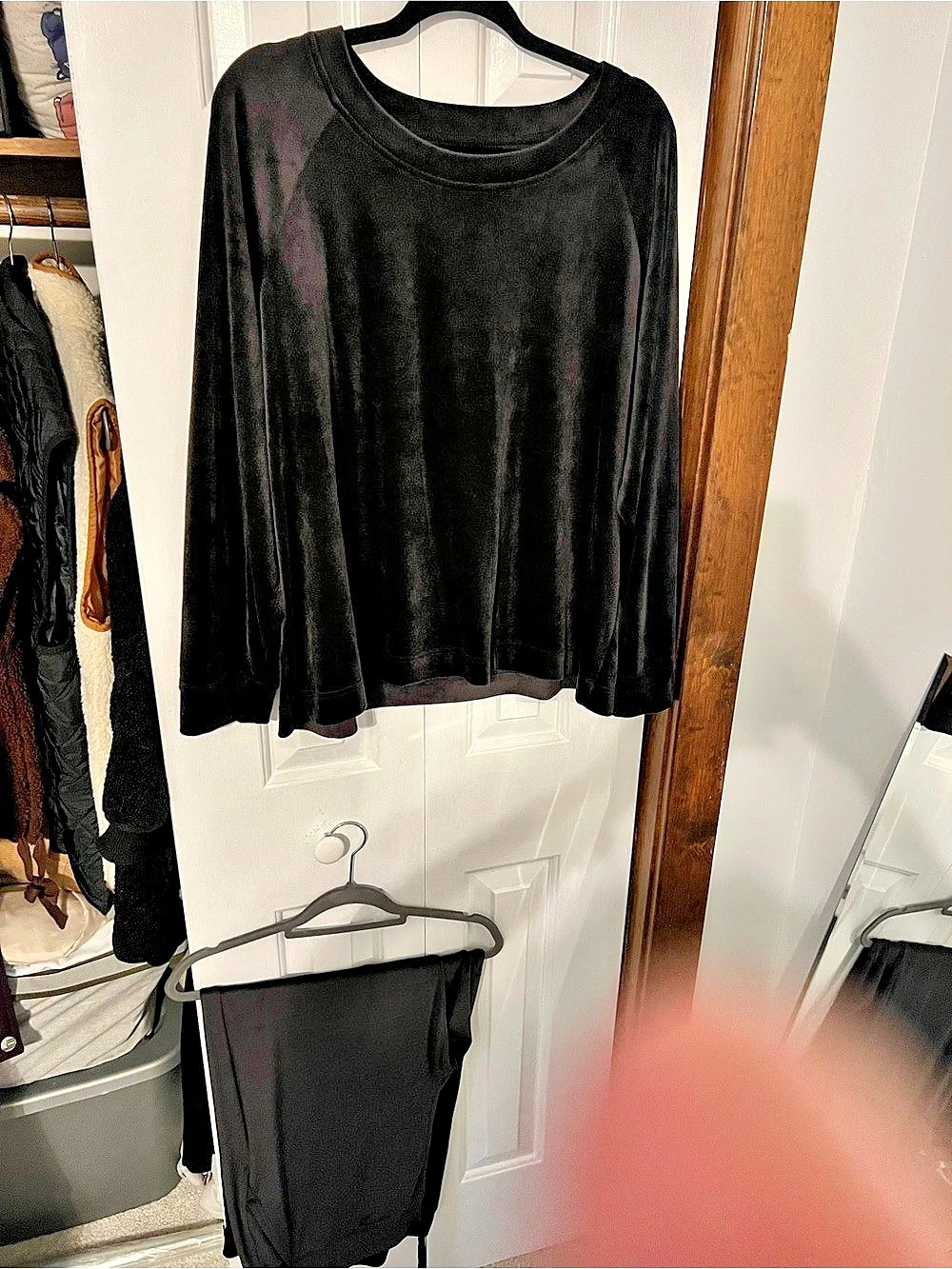 Loft Outlet Black Long Sleeve Top velour set Size XL